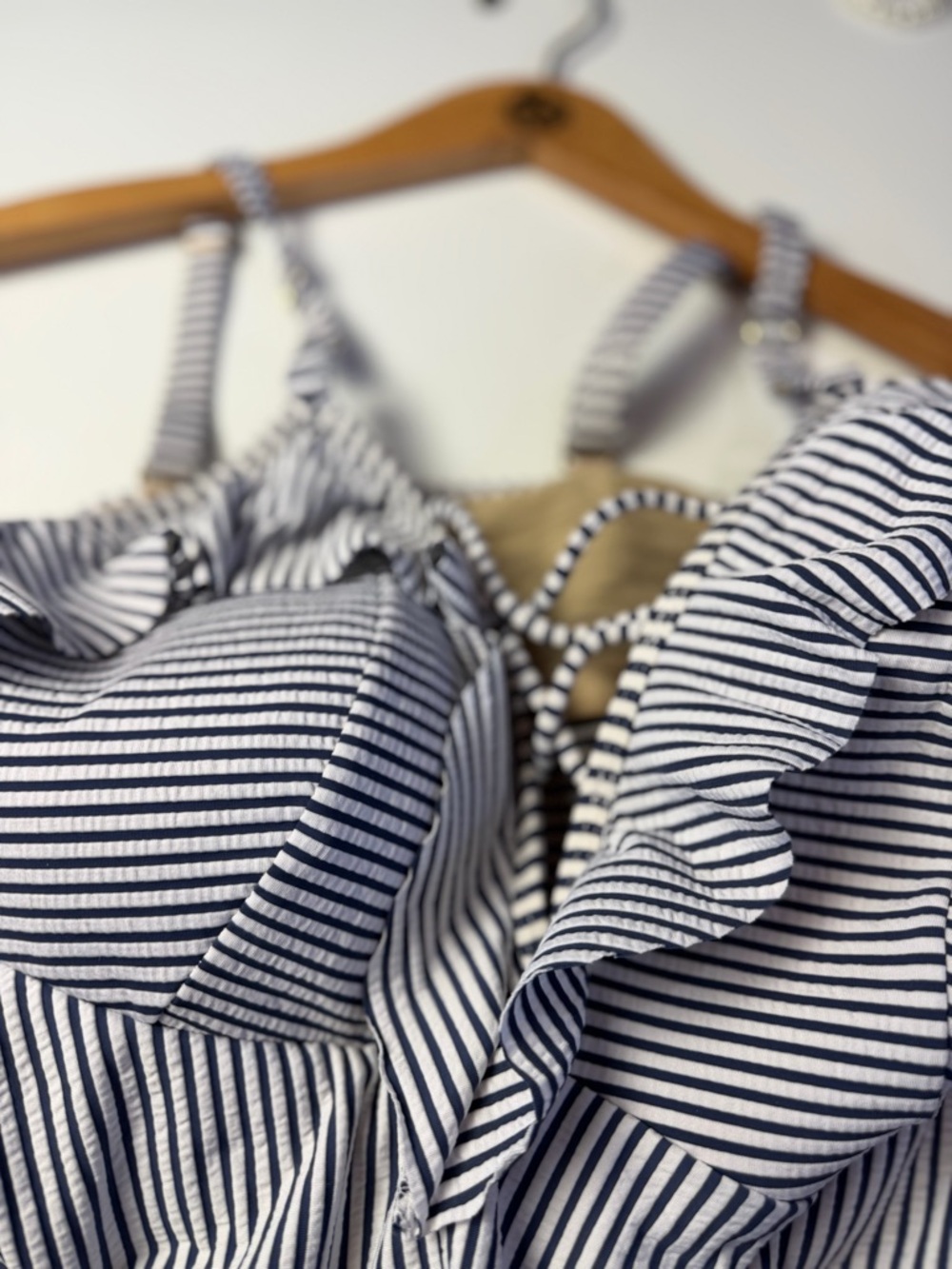 Swim by Cacique Striped Navy & White Two-Piece Skirt Set - Picture 7 of 14
